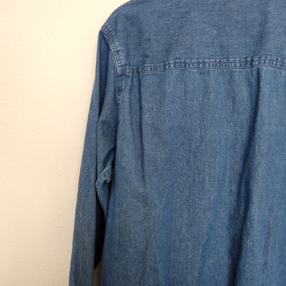 Vintage Basic Editions Holiday Jean Chambray Button Down Shirt XL - Picture 6 of 8